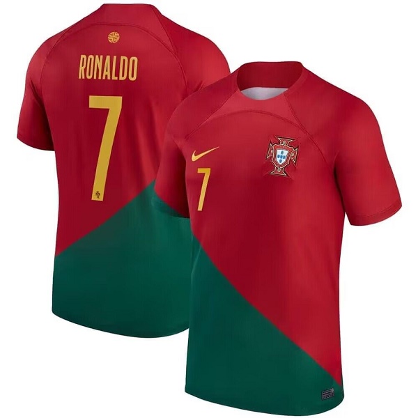 Women's Portugal #7 Cristiano Ronaldo Red Green Soccer Jersey